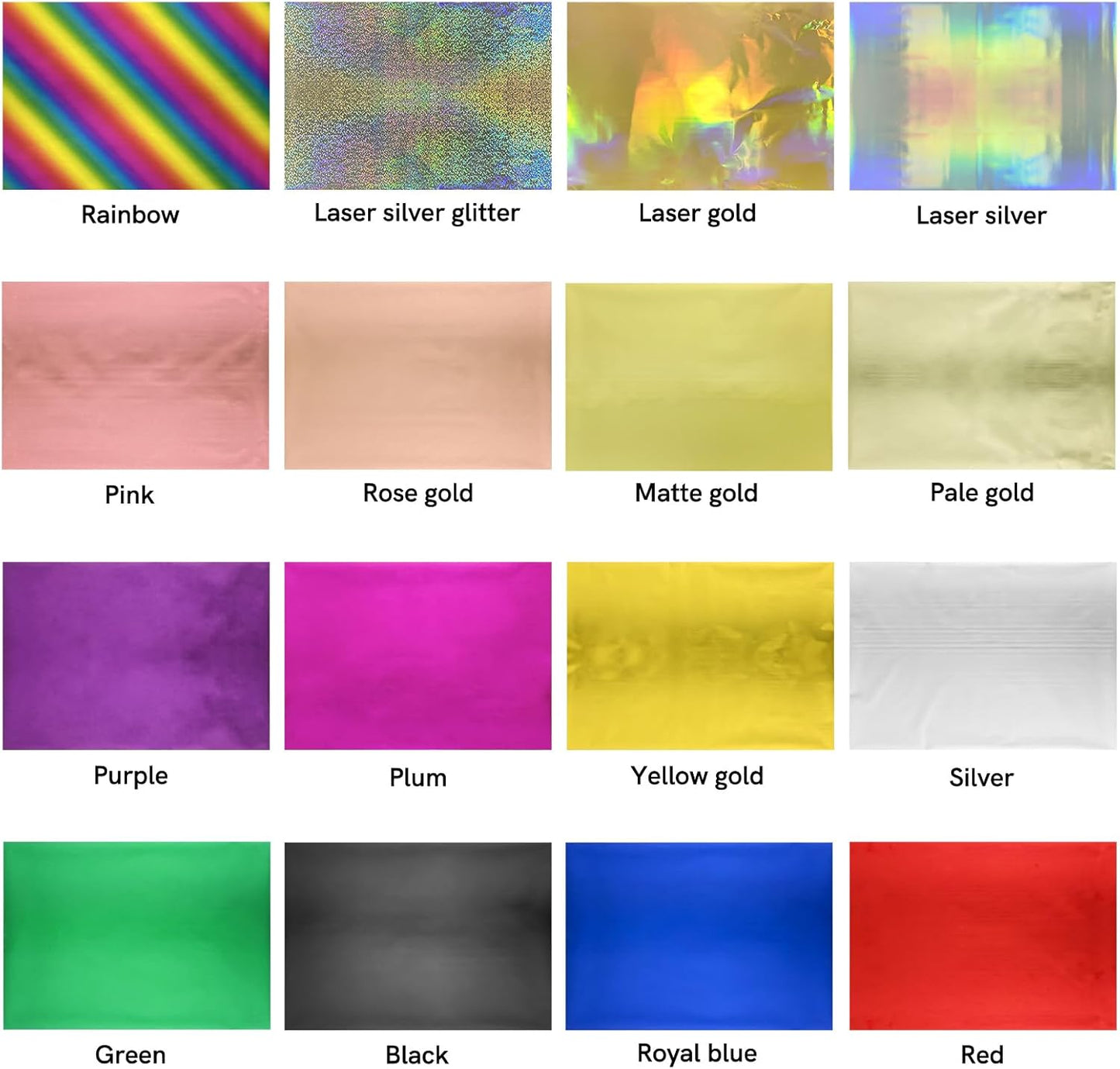 Briartw 20x29cm Hot Foil Paper 50 Sheets Pack Toner Reactive Foil Hot Stamping Foil Paper by Laser Printer and Laminator for Scrapbooking Craft Cardmaking DIY Album (16 Colors Mixed, 50 Sheets)