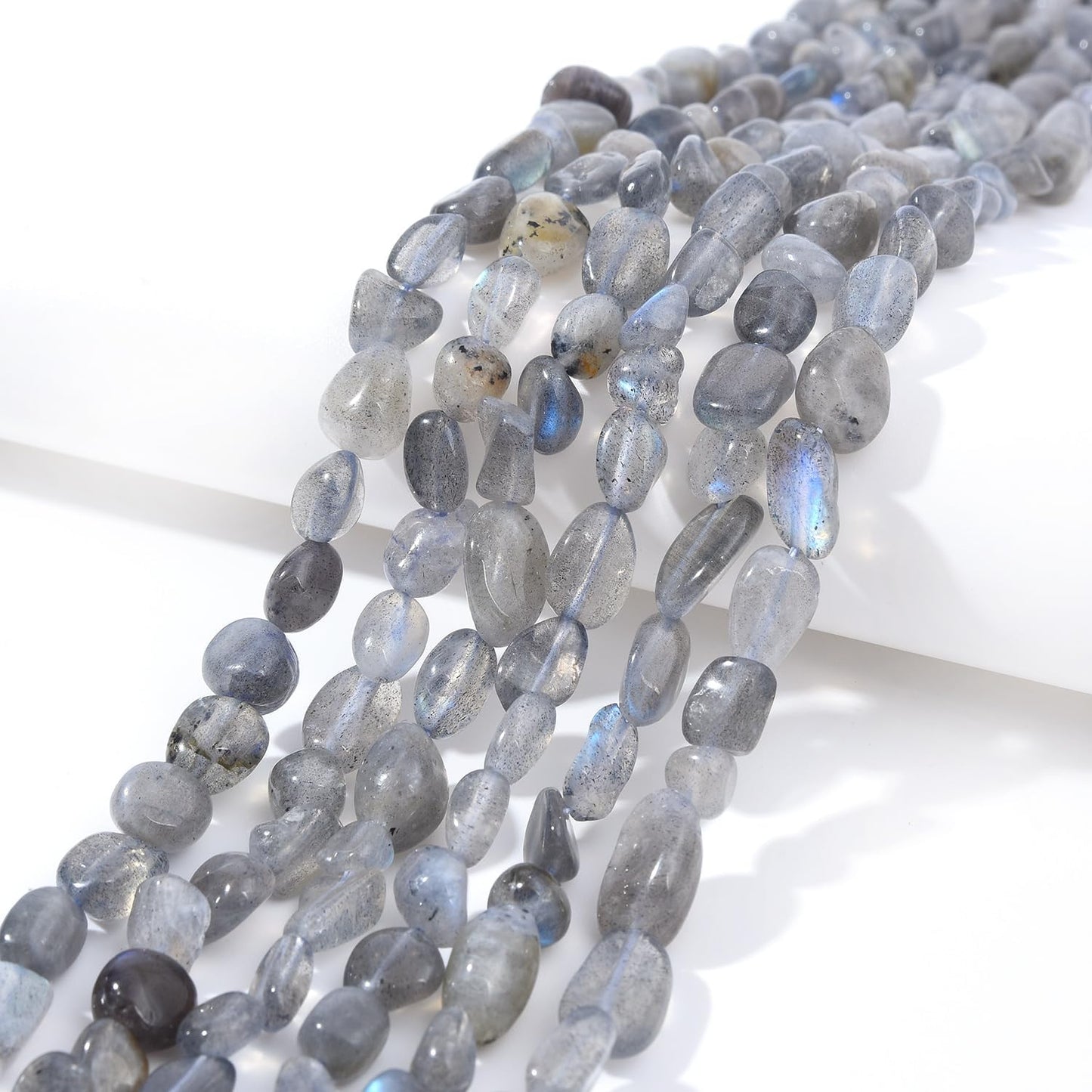 Labradorite Pebble Nugget Oval Free Tumbled Stone 6-8mm Natural Gemstone Loose Beads Approx 15.5 inch for DIY Jewelry Making