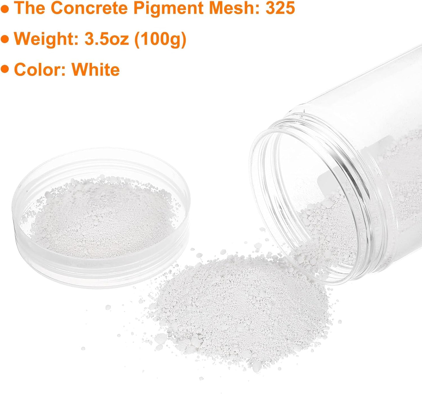 HARFINGTON Iron Oxide Powder Concrete Pigment 325 Mesh 3.5oz (100g) Iron Oxide Grout Pigment for Pastel Tile Paint Concrete Cement, White