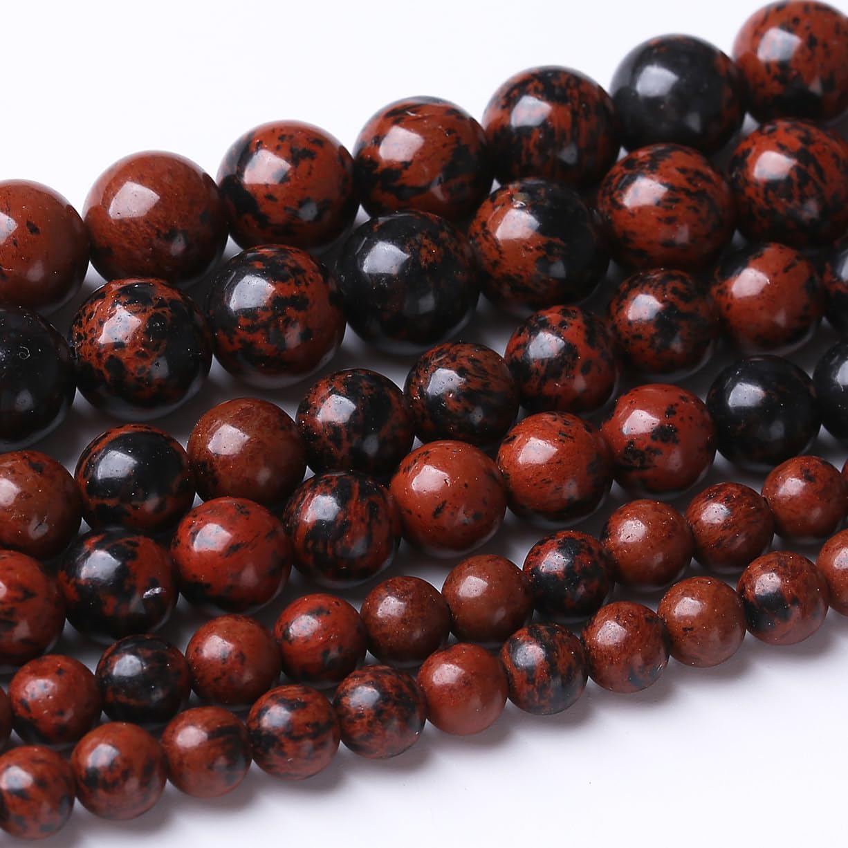 32PCS 12MM Red Black Jasper Stone Beads Energy Healing Beads for DIY Jewelry Bracelet Necklace Making for Jewelry Making 15Inch