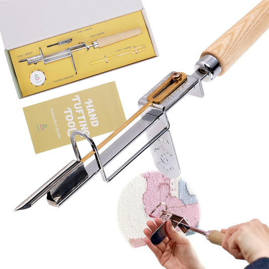 And-et EasyTuft Gun - Adjustable Height, Seamless Repairs, Custom Design (Essential for Tufting Gun), ProTuft Kit