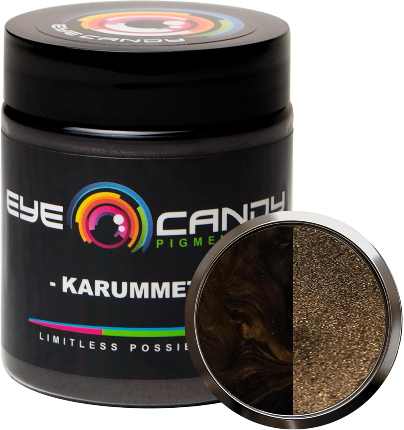 Eye Candy Pigments Premium Brown Mica Powder - Karummetou Brown (25gr) - for Epoxy, Resin, Soap, Paint, Woodworking, Acrylic Pouring, Bath Bombs, Fishing Lures - DIY Arts and Crafts Additive