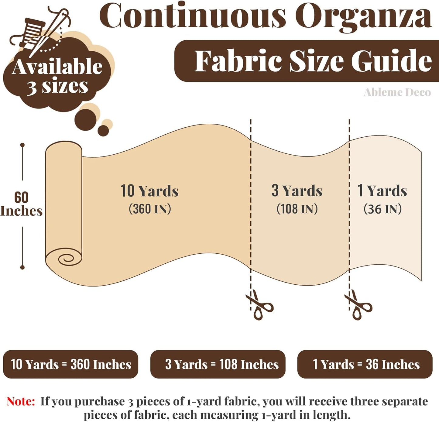 Organza Fabric by The Yard, 60 Inch Wide 3 Yards (9 ft) Long Sheer Fabric for DIY Sewing Projects Wedding Decorations Party Backdrops Curtains (Antique Gold)