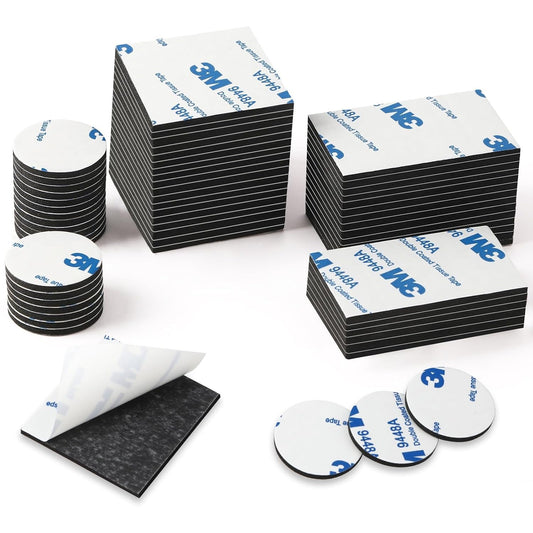 UPINS Double Sided Foam Tape, Strong Sticky Double Sided Foam Pads for Crafts Self-Adhesive Mounting Foam Tape Heavy Duty for Home Wall Decor (60, Black)