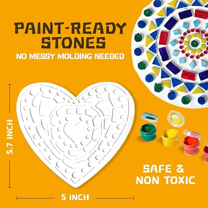 EggSun 8Pcs Stepping Stones Painting Crafts Kit for Kids 4 8 6, DIY Garden Stones Outdoor Paint Your Own Ceramic Unicorn Arts and Crafts for Boys Girls Ages 4 7 9 10 12 Birthday Gifts