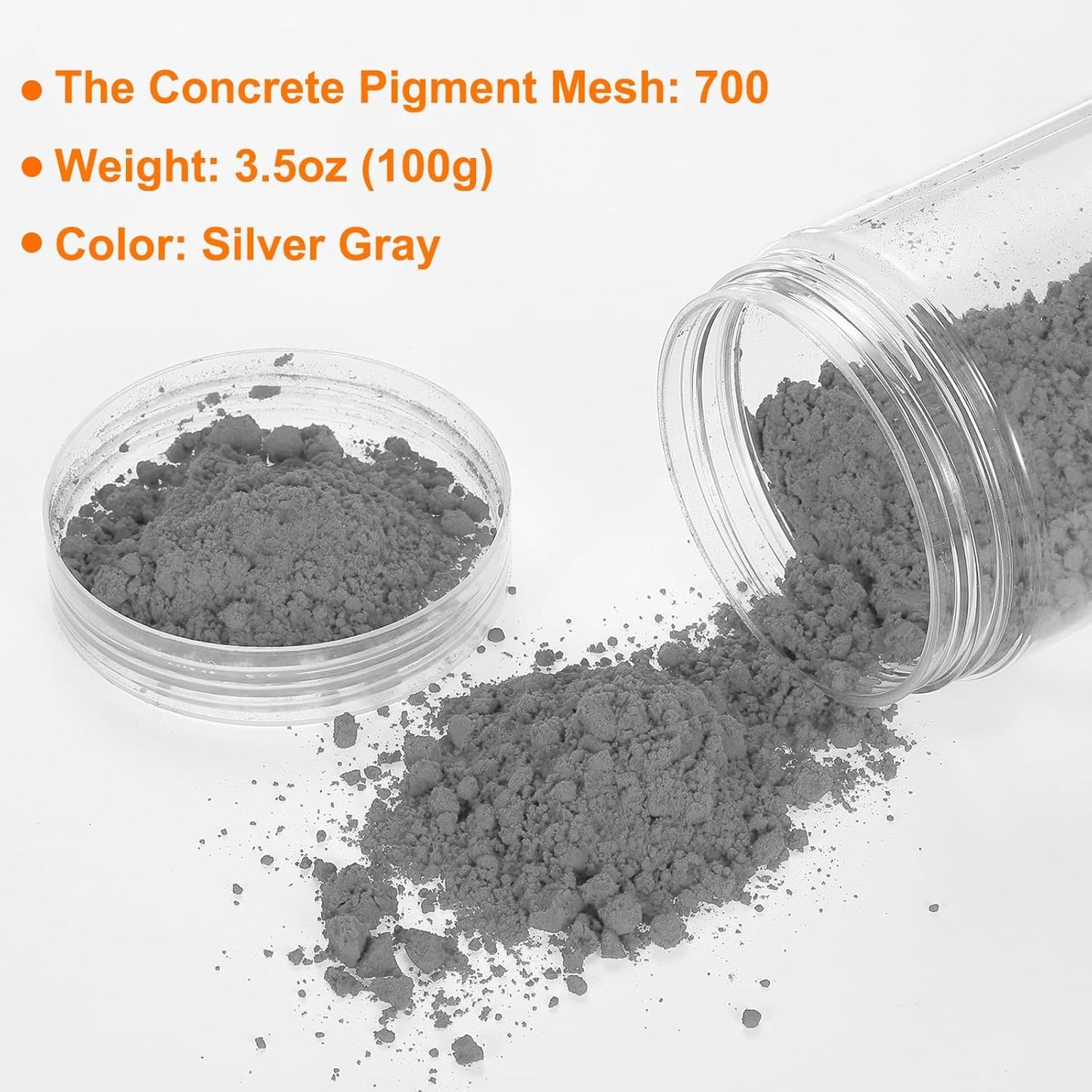 HARFINGTON Iron Oxide Powder Concrete Pigment 700 Mesh 3.5oz (100g) Iron Oxide Grout Pigment for Pastel Tile Paint Concrete Cement, Silver Gray