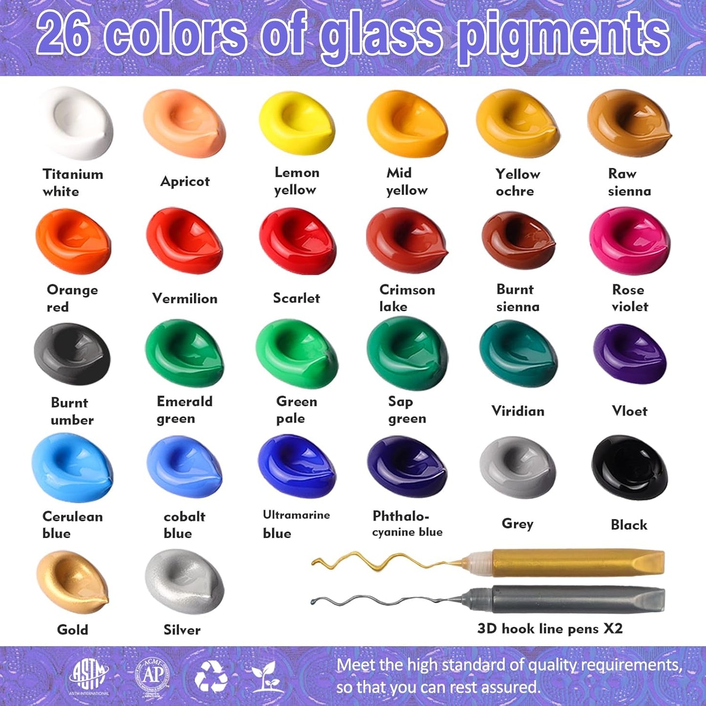 Colorful Kids Acrylic Glass Paint Exquisite Art Kit, Stained Glass Kit, Gift Box Set for DIY Arts and Crafts, Perfect for kids and Beginners, Inspire Imagination and Family Bonding