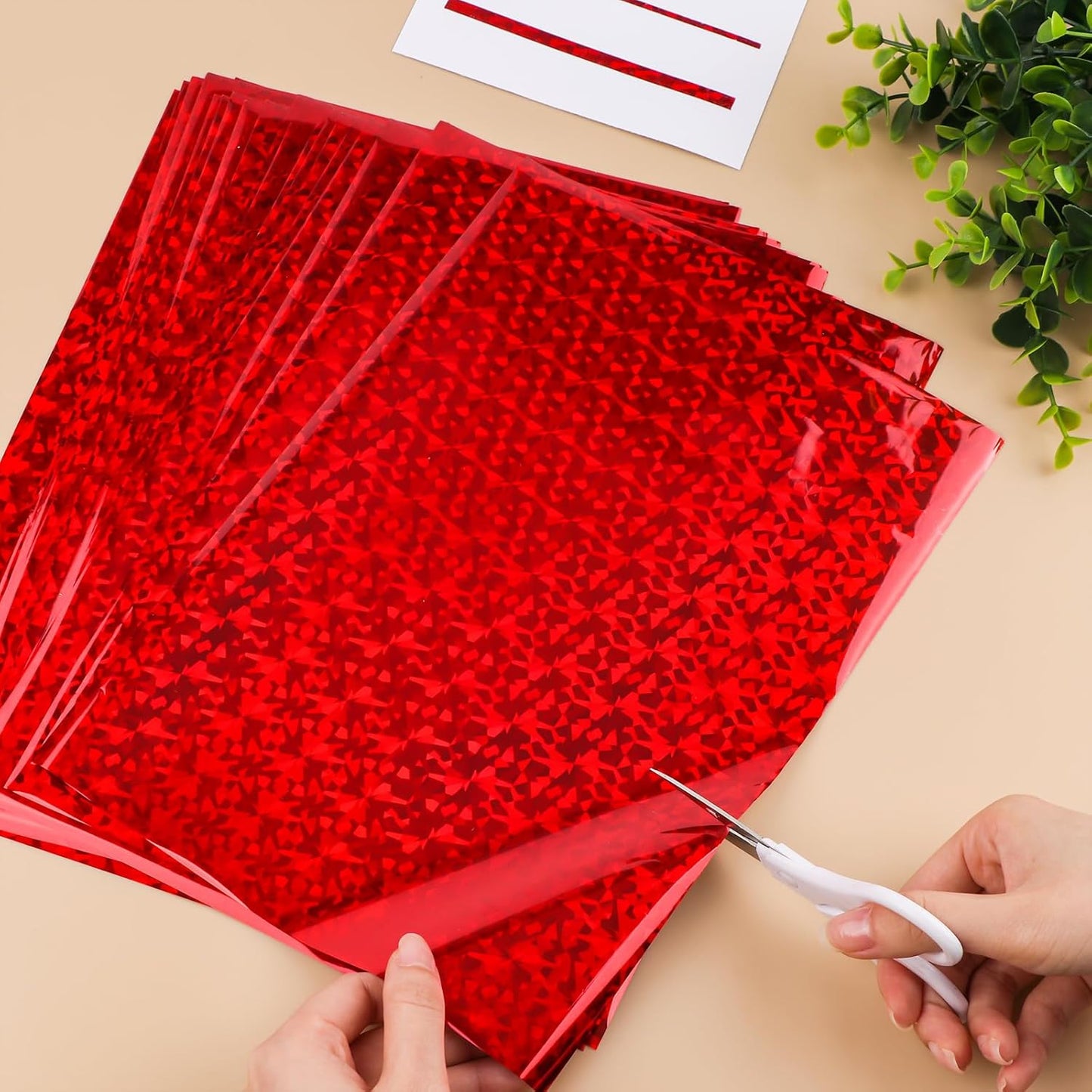 Briartw 50 Sheets Red Gemstone Toner Reactive Foil - Per Sheet 20x29cm (7.9 x 11.4 inch)- Metallic Finish for Laser Printers & Laminators - Ideal for Printing,Cardmaking,Scrapbooking,DIY Projects