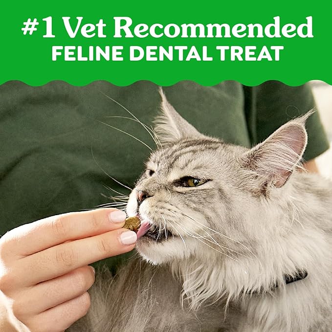 Greenies Feline Veterinarian-Recommended Adult Natural Dental Cat Treats, Tempting Tuna Flavor, 9.75 oz. Tub