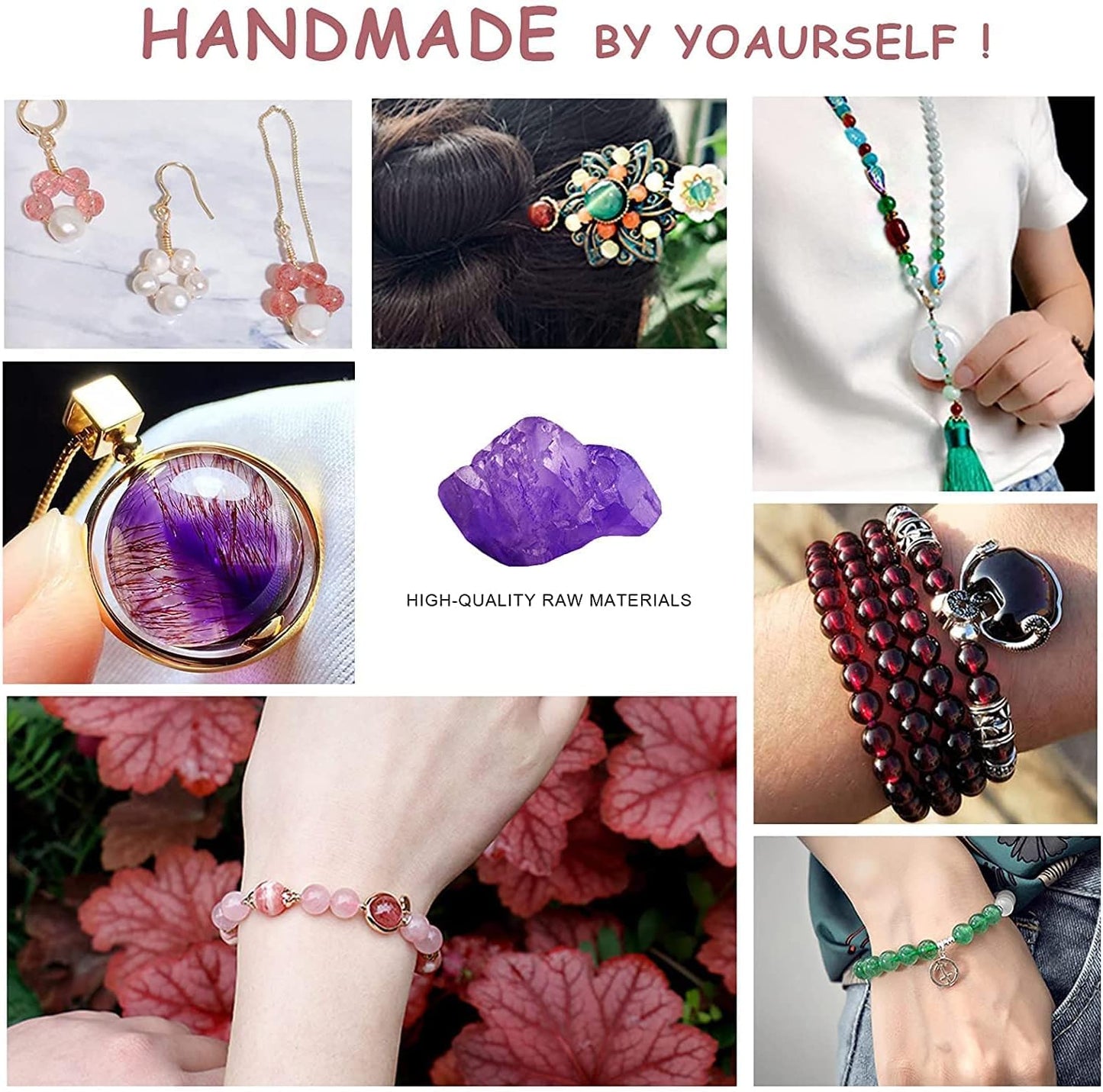 36PCS 12MM Purple Jade Beads Stone Beads Energy Healing Beads for DIY Jewelry Bracelet Necklace Making for Jewelry Making15Inch