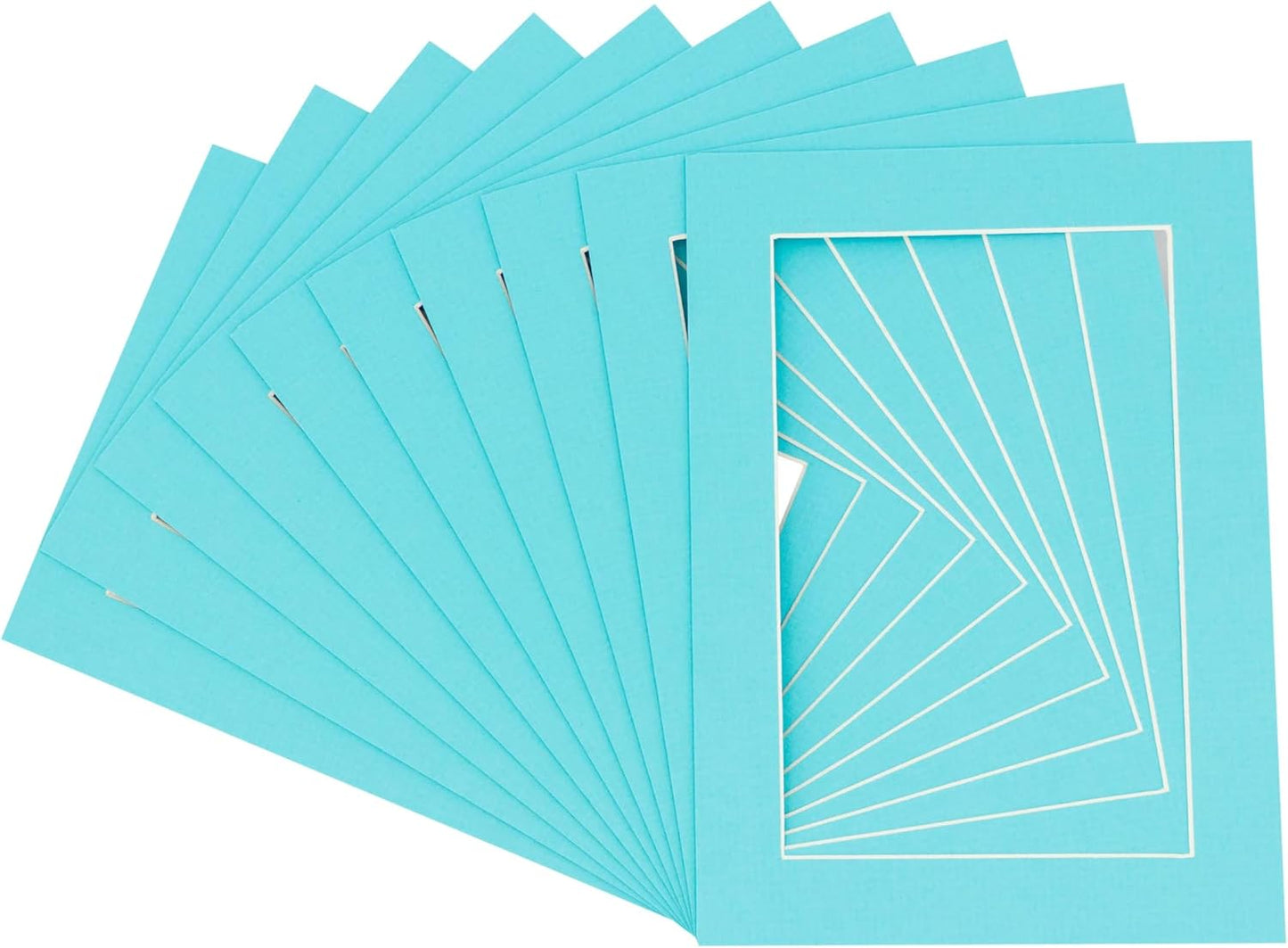 11x14 Mat for 8.5x11 Photo - Precut Aquamarine Blue Picture Matboard for Frames Measuring 11 x 14 Inches - Bevel Cut Matte to Display Art Measuring 8.5 x 11 Inches - Acid Free Pack of 25 MATS