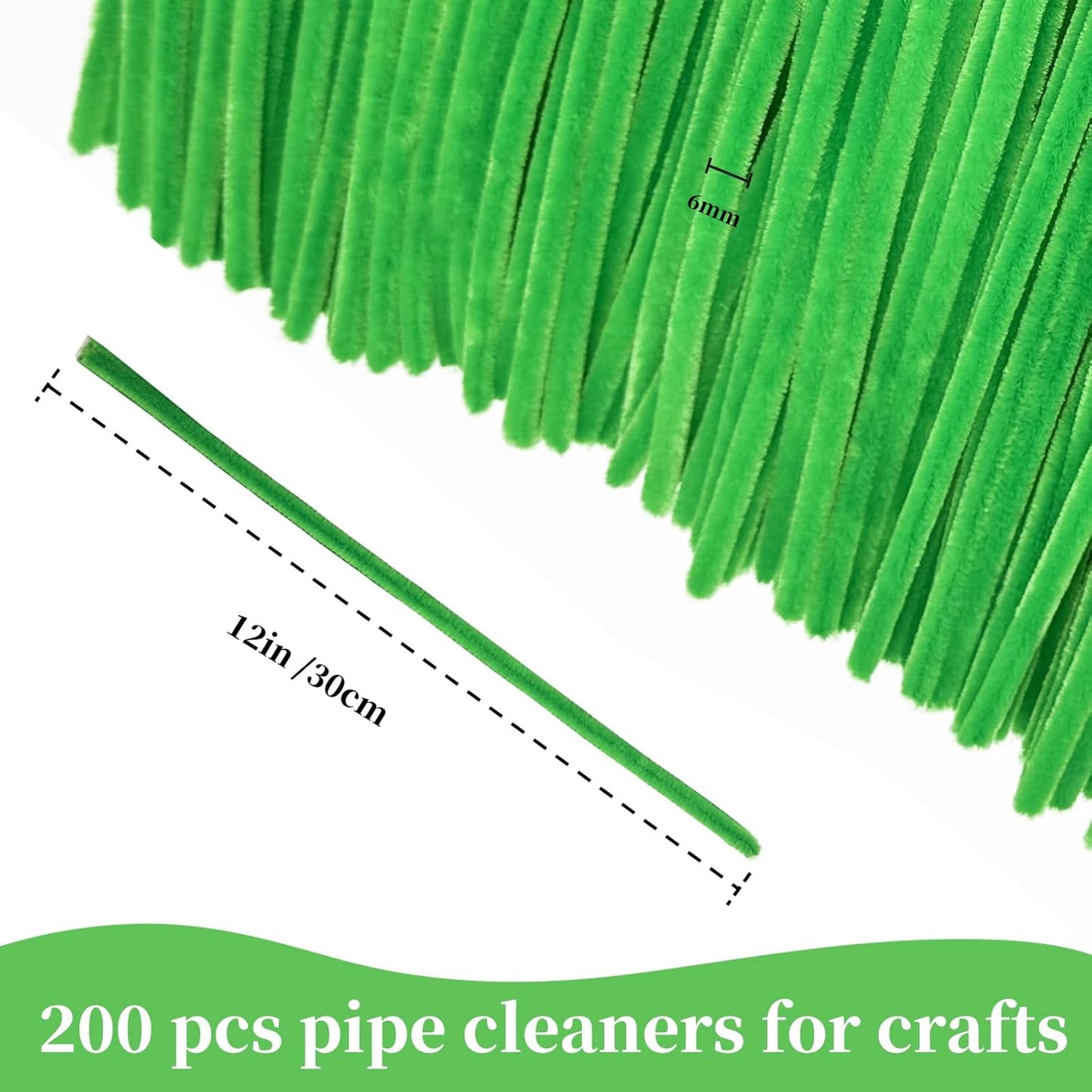 Fruit Green Pipe Cleaners Craft,Creative Craft Pipe Cleaners for Flower Making,Chenille Stems Crafting Pipe Cleaners Artificial Flowers,Craft Supplies for Home Festivals DIY,Christmas Decoration