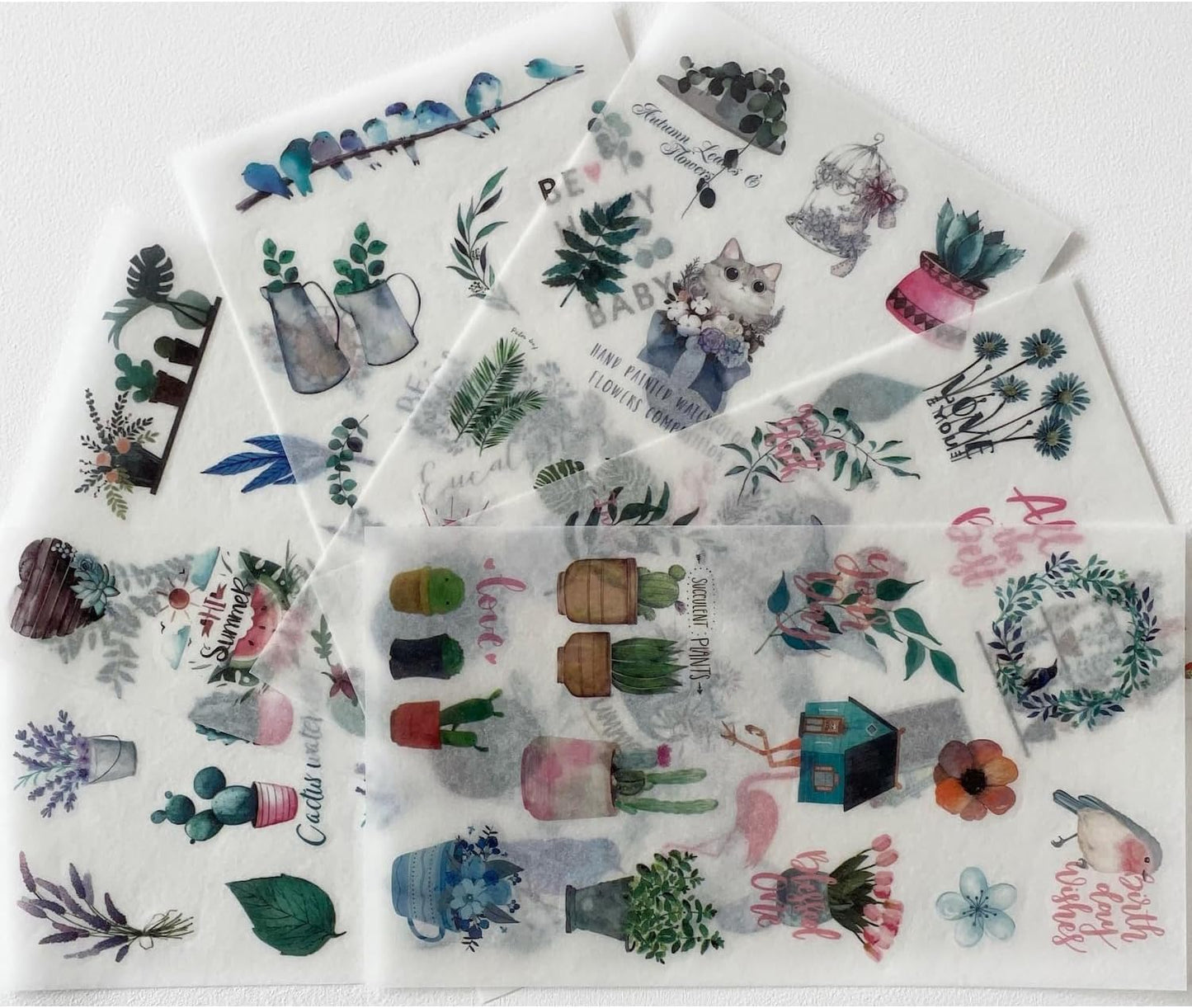 Printable Washi Sticker Paper for Inkjet & Laser Printers, 8.5x11 Inch Full Sheet, 25 Sheets, Semi Transparent, Printable Washi Sticker for Scrapbooking, Bullet Diaries, Junk Journaling, Washi Tapes