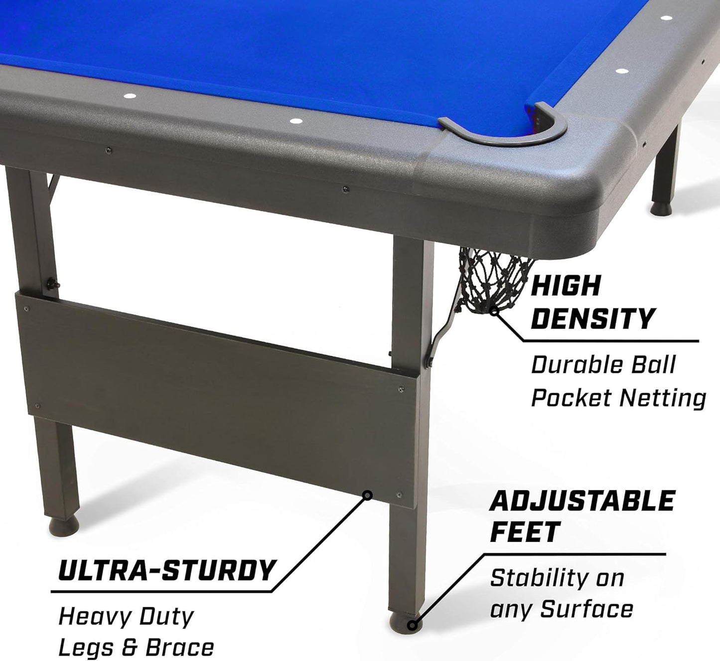 GoSports 6, 7, or 8 ft Billiards Tables - No Assembly, Choose Your Color - Portable Pool Table Includes Full Set of Balls, 2 Cue Sticks, Chalk and Felt Brush