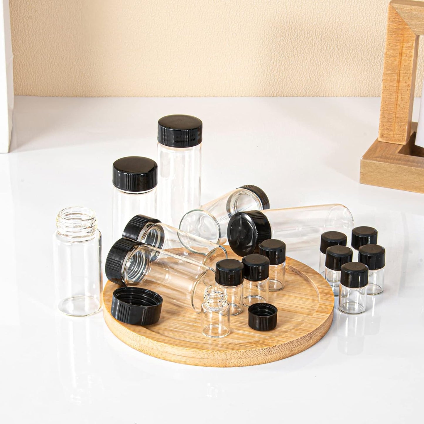 10ml Clear Small Glass Vials 50pcs with Screw Caps(50pcs)