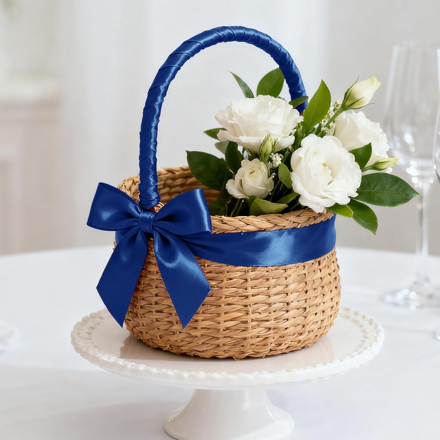 1-1/2 Inch 100 Yards Satin Ribbon Dark Blue, Solid Color Fabric Ribbon for Gift Wrapping, Wedding, Polyester Gift Ribbon for Birthday Party Decoration, Craft, Hair, Floral, Sewing