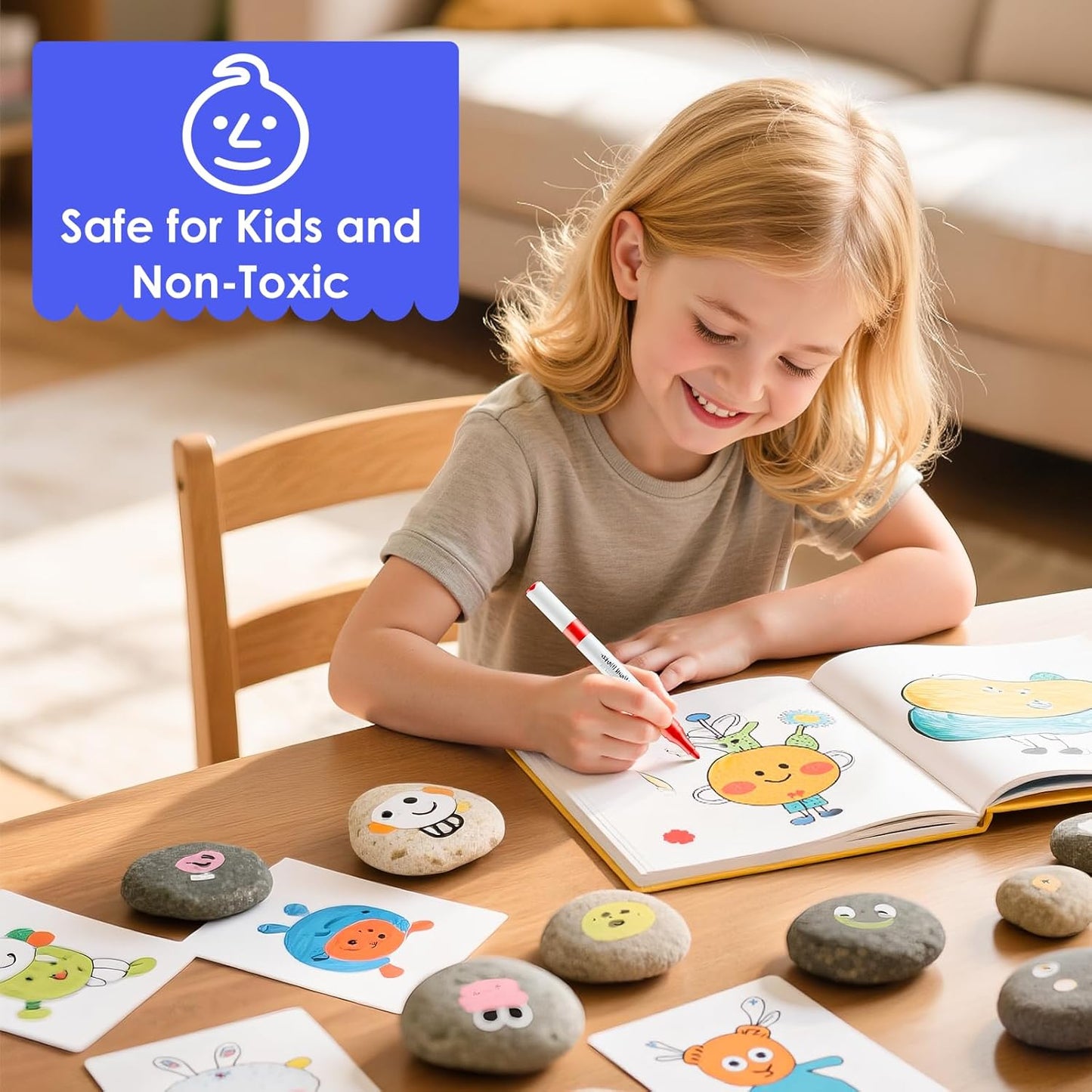 80 Colors Dual Tip Acrylic Paint Markers, Fabric Markers, Brush Tip Permanent Acrylic Paint Pens for Wood, Glass, Rocks, Paper, Coloring book,Ceramic,DIY Crafts for Adults,Kids and Art School Supplies