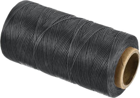 MECCANIXITY Waxed Thread,197 Yard 1mm 210D Flat Wax Thread Polyester Waxed String for Leather Sewing Hand Weaving Book Binding Home Decoration,Deep Gray