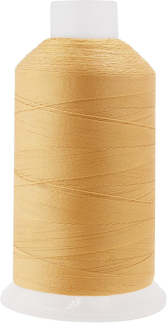 Mandala Crafts Blonde Heavy Duty Thread -1500 Yds Tex 90 Thread for Sewing Drapery Jeans Leather Hair - Bonded Polyester for Outdoor Marine Upholstery