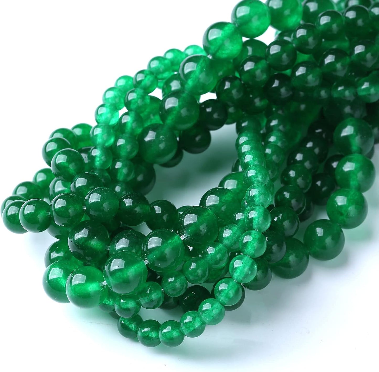 32PCS 12MM Green Jade Stone Beads Energy Healing Beads for DIY Jewelry Bracelet Necklace Making for Jewelry Making 15Inch