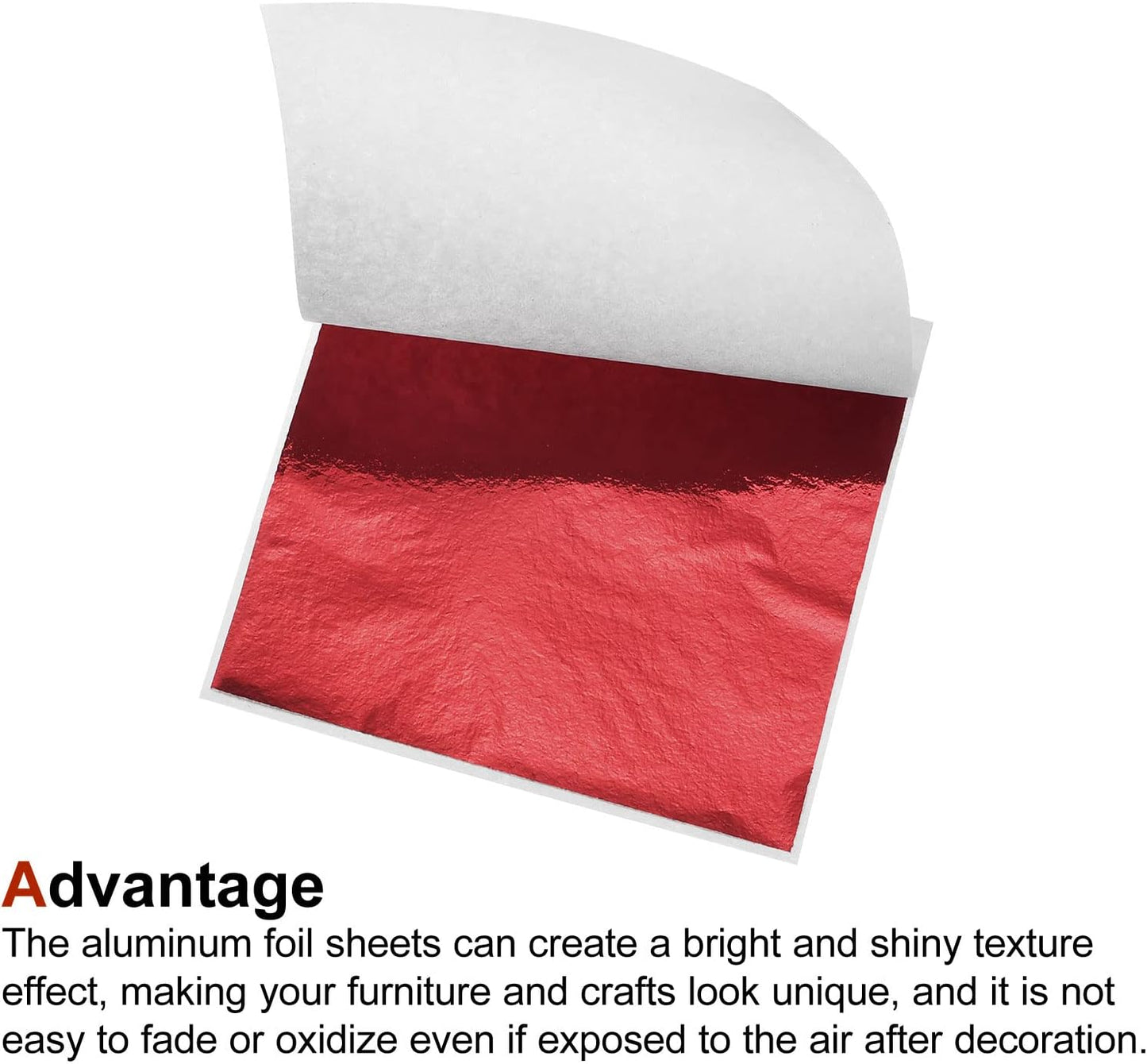 MECCANIXITY Gold Leaf Foil Sheet, Red Leaf Papers, 3.3 x 3.1inch for Art Decoration, Sculptures, Painting, Pack of 100