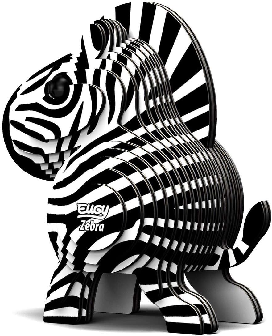 Eugy Zebra 3D Puzzle, 26 Piece Eco-Friendly Educational Toy Puzzles for Boys, Girls & Kids Ages 6+