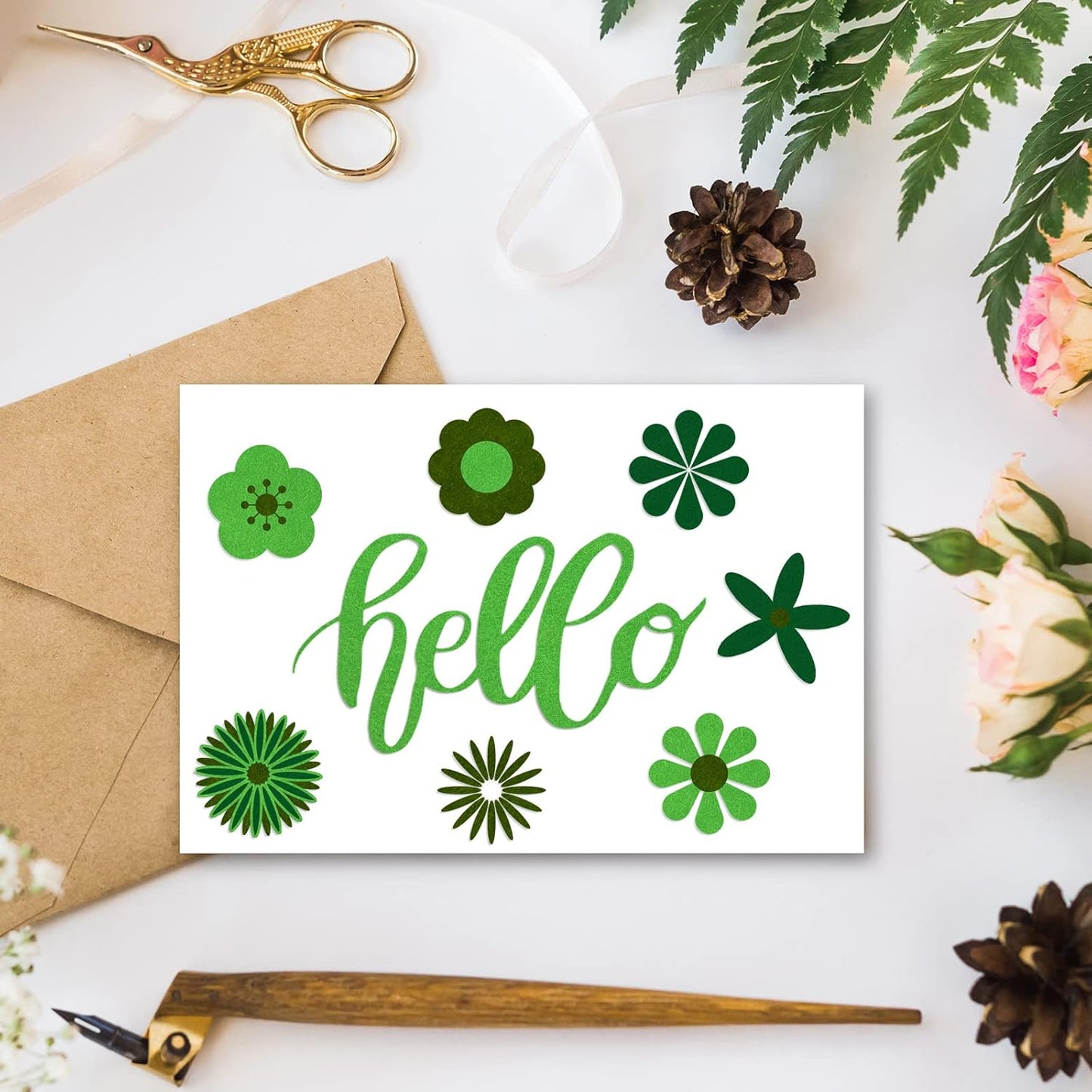 Whaline 18Pcs Felt Fabric Sheets Soft Thick Assorted Green Craft Felt Pack for DIY Craft Sewing Patchwork Art Projects, 3 Colors, 7.9 x 11.8 Inch