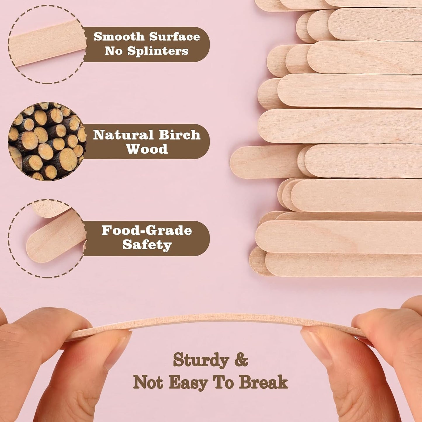 Sakolla 300 Pcs Popsicle Wooden Sticks, 3.65″ Length Natural Wood Mini Ice Cream Sticks for Ice Pop, Cakesicle, Cake Pop, DIY Crafts