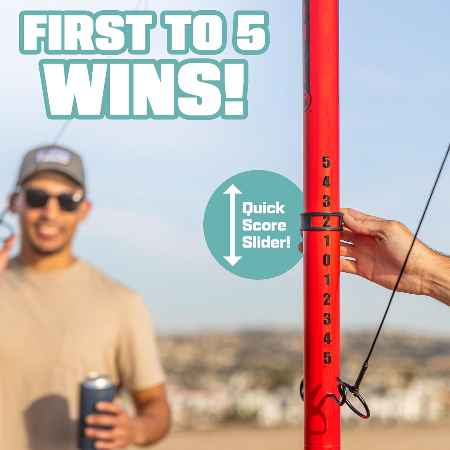 GoSports Tower 5 Giant Ring Swing Versus Game for Adults and Family - Hook and Ring Outdoor Yard Game