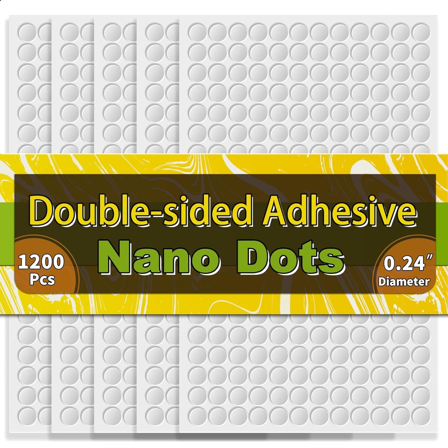 Piteno® 1200Pcs Double Sided Adhesive Dots, 0.24" Clear Removable Sticky Adhesive Mounting Putty, Waterproof No Trace Dots Adhesive Putty for Poster Picture Festival Decoration Museum (6mm)