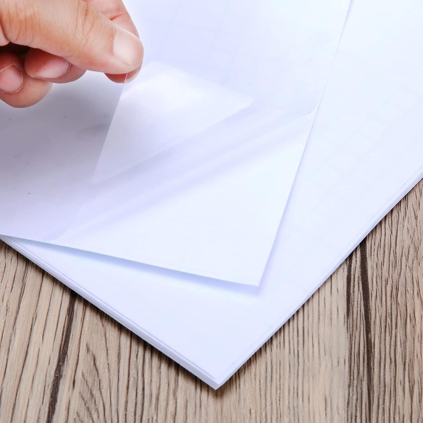 Outus 24 Sheets Holographic Sticker Paper Holographic Laminate Sheets Transparent Overlay Lamination Sticker Self Adhesive Vinyl Film A4 Size, 8.25 x 11.7 Inches (Transparent Patternless)