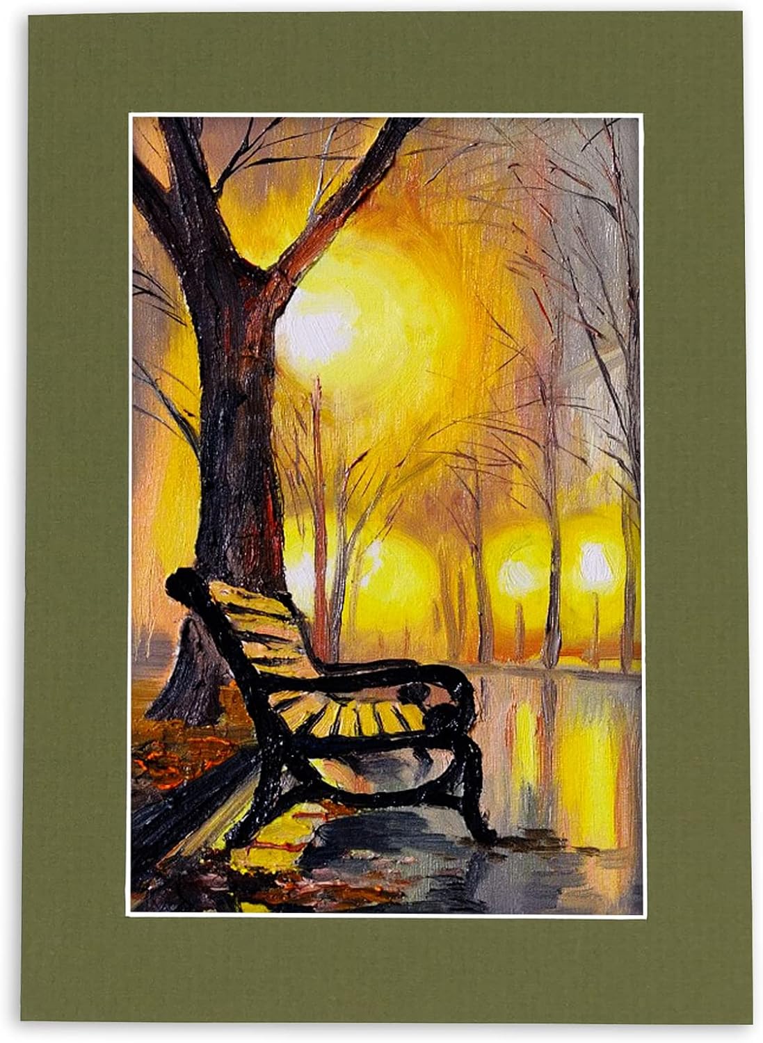 Poster Palooza 8.5x11 Mat Bevel Cut for 7x9 Photos - Acid Free Dill Green Precut Matboard - For Pictures, Photos, Framing - 4-ply Thickness