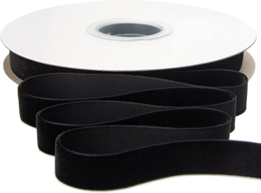Ribbli Polyester Black Velvet Ribbon,5/8 Inches Continuous10-Yard Spool,Christmas Ribbon for Gift Wrapping,Floral Bouquets, Home Decor