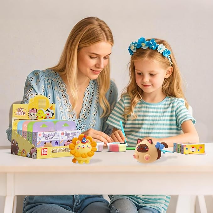 Air Dry Clay for Kids - Modeling Clay Kits, Ultra Light & Soft, Safe & Non-Toxic, 10 Boxes DIY Model Magic Clay 60 Colors with Sculpting Tools und Tutorials, Creative Art Crafts Toys Gifts Boys Girls