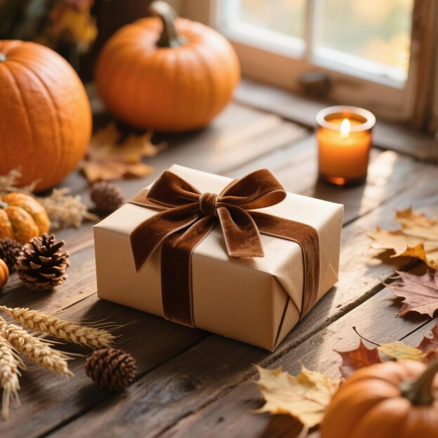 LaRibbons Thin Velvet Ribbon 3/8 Inch x 25 Yards, Brown Velvet Ribbon for Christmas Tree, Gift Wrapping, Wreath Bow, Outdoor Decoration