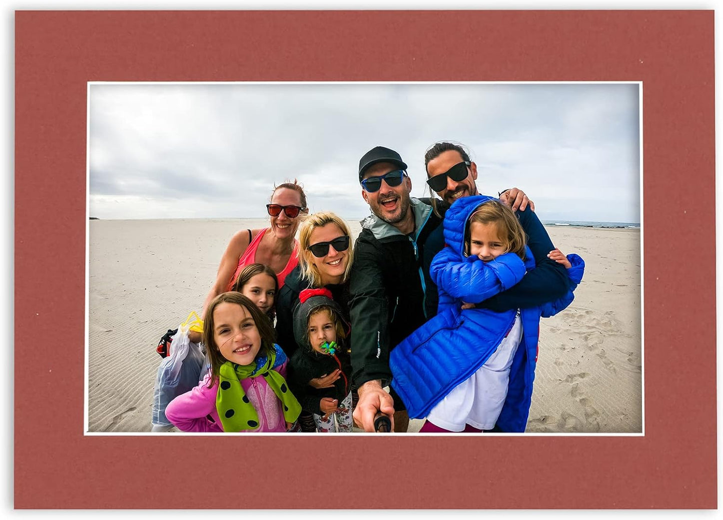 Pack of Ten Acid Free 11x14 Mats Bevel Cut for 8.5x11 Photos - Brick Red Precut Matboards With Backing Boards and Self Seal Photo Mat Bags For Pictures, Photos, Framing - 4-ply Thickness