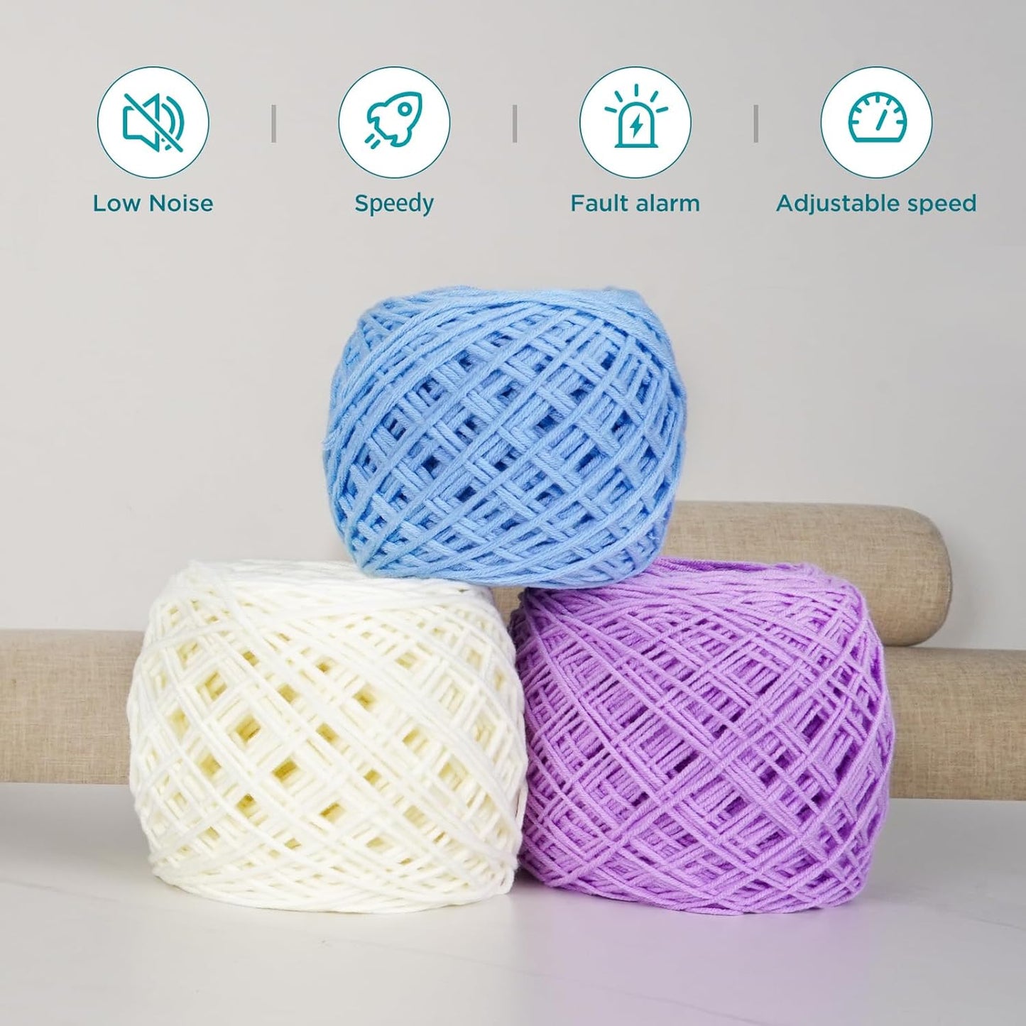 Electric Yarn Winder for Crocheting - Large Capacity Yarn Ball Winder for Knitting, Adjustable Yarn Ball Tension,Stepless Speed, Good Helper for Knitting Lovers, Cream