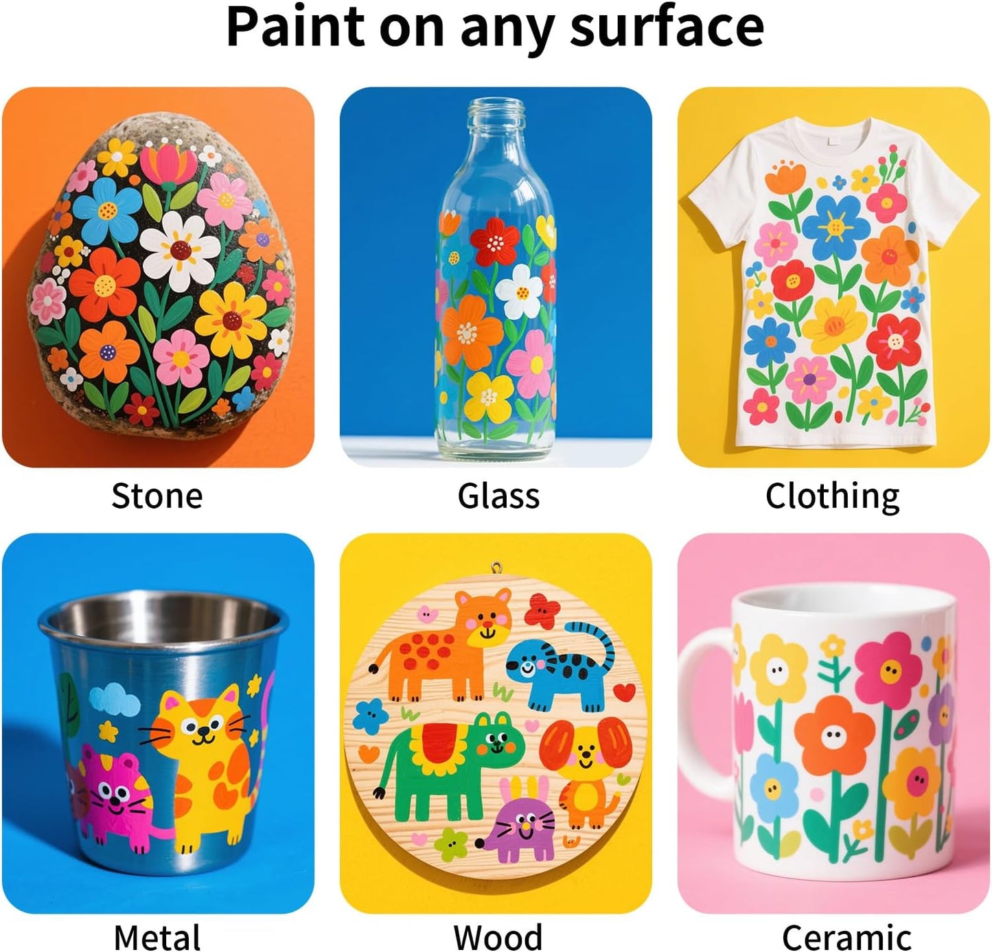 Guangna Acrylic Paint Markers 12 Colors, Skin Tone Series Set with Soft Brush Tip Water Based, Fine Tip Markers for Wood, Canvas, Rock Painting, Glass, Diy Crafts, Fabric Paint