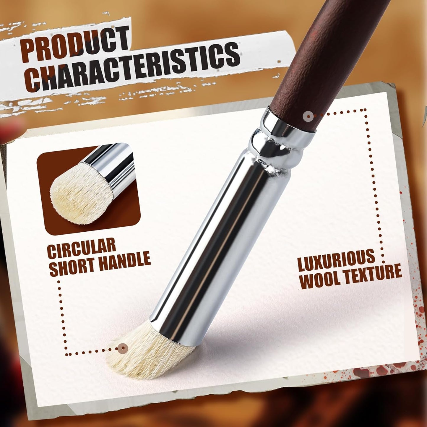 Detail Paint Brushes Dry Brushes, Golden Maple 10PC Flat Miniature Dry Paint Brushes Fine Detail Paint Brush Set for Acrylic, Oil, Watercolor & Figurine