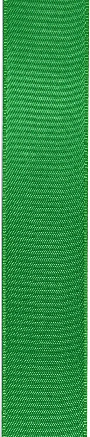 LIUYAXI Green Stain Ribbon, 1/2" X Continuous 50 Yards, Double Faced Fabric Ribbon Perfect for Gift Wrapping Wedding Christmas Birthday Floral Arrangement Craft