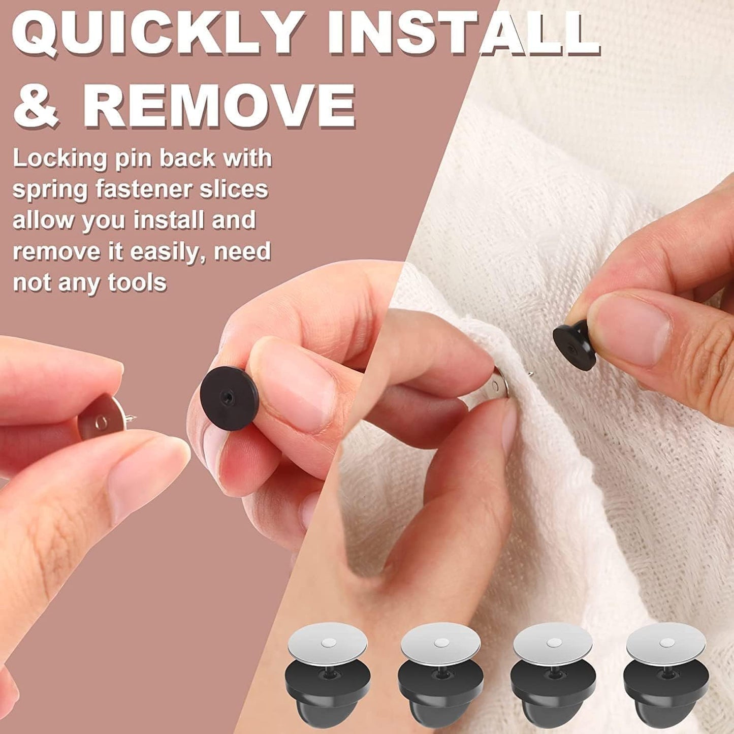 240 Pairs Rubber Blank Pin Backs Butterfly Clutch Backings Holder Tie Tacks Keepers Replacement with 9mm Length 10mm Width Lapel Enamel Pins for Craft Making