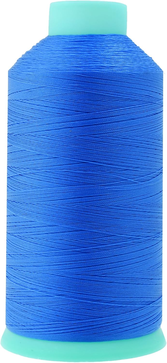 Mandala Crafts Bonded Nylon Thread Sky Blue Heavy Duty Sewing Threads - 2843 YDs Size 46 210D T45 Tex 45 Thread for Leather Jeans Weaving Outdoor Marine Upholstery Threads
