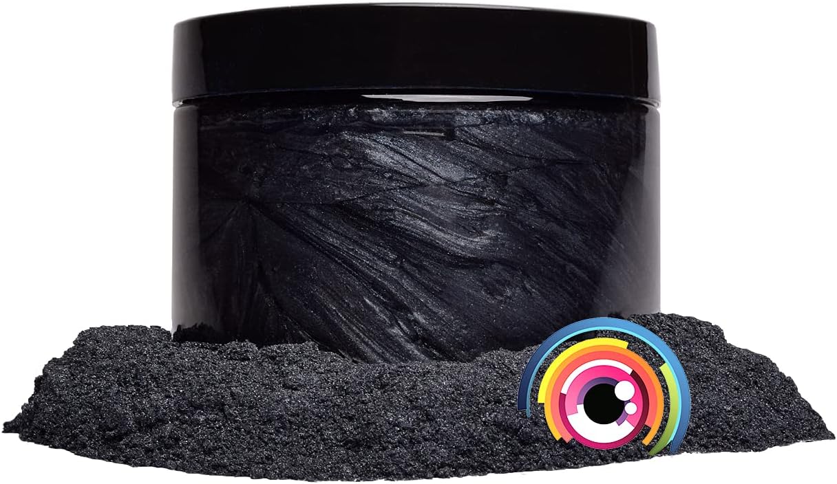 Eye Candy Pigments Premium Black Mica Powder - Ronin Black (50gr) - for Epoxy, Resin, Soap, Paint, Woodworking, Acrylic Pouring, Bath Bombs, Fishing Lures - DIY Arts and Crafts Additive