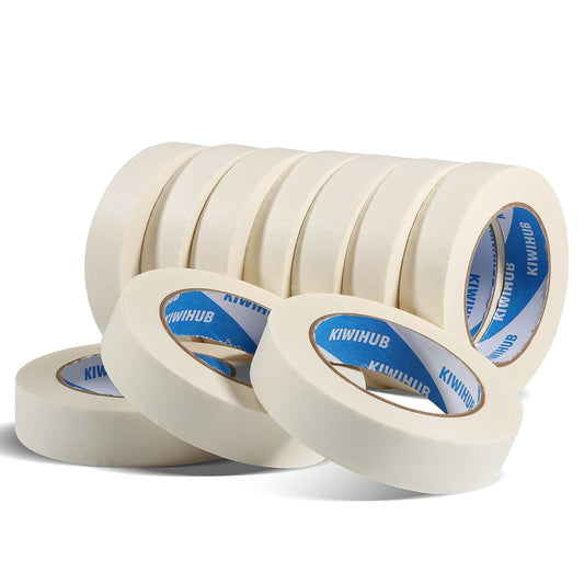 White Painters Tape,1 inch x 60 Yards x 10 Rolls (600 Yards Total) - Medium Adhesive White Masking Tape for Painting,Labeling,DIY Crafting,Decoration and School Projects