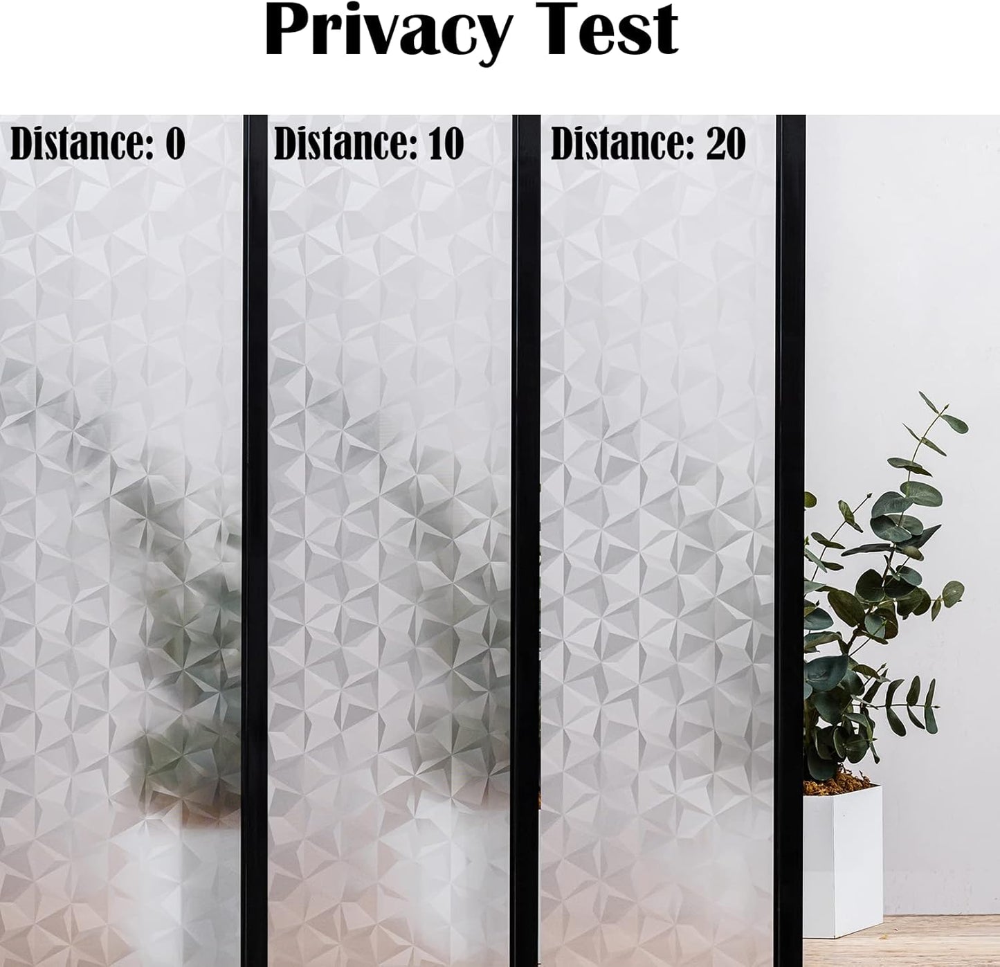 Niviy 3D No Glue Static Cling Window Films Privacy Cut Glass Window Sticker for Bathroom Office Kitchen Window Decor 35.4"x 78.7", Frosted