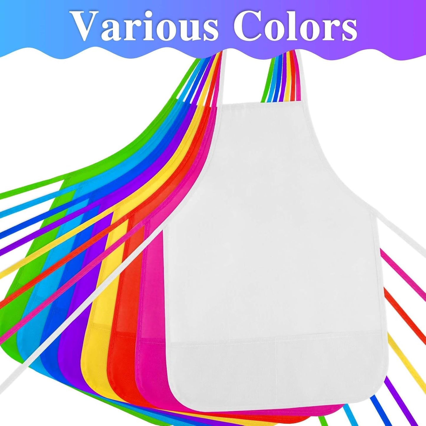 8 Pcs Kids Apron Painting Aprons for Kids Art Smocks Paint Apron Bulk for Painting Classroom Activity Kitchen Crafts Party Supplies