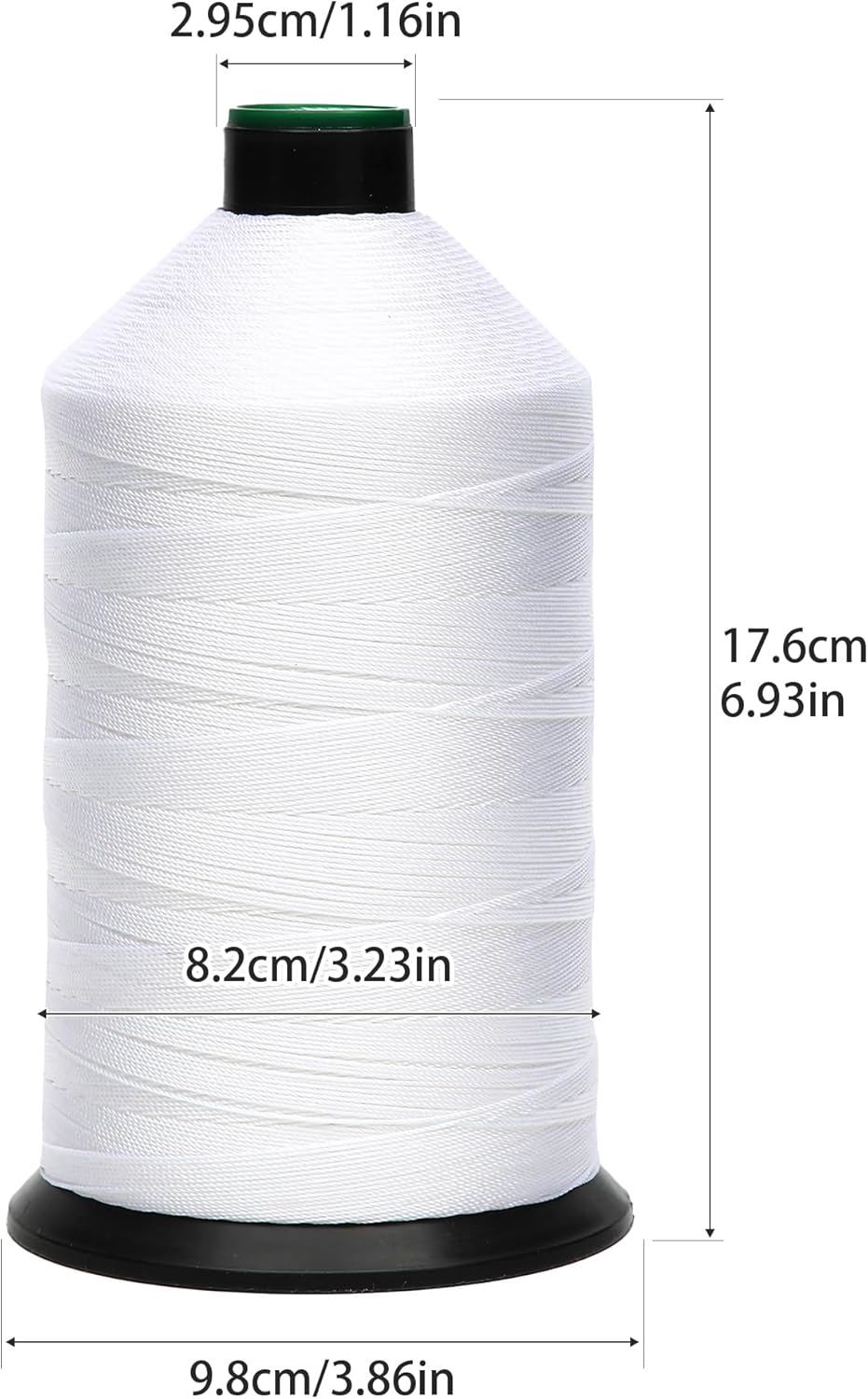 Extra Strong Bonded Nylon Thread #207 Tex210 – 16 OZ, 2000yds, Versatile Stitching Solution for Leather, Upholstery, Canvas Repair and More (White)