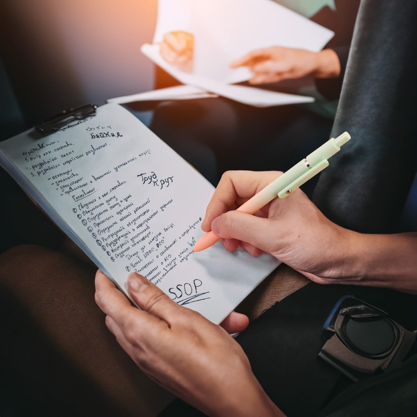 Gel Pens, 5Pcs Smooth Writing Medium Point 0.7mm Pens for Journaling, Black Ink Cute Stationary Office Desk Accessories, Aesthetic School Office Supplies for Women (5Pcs Gradient-Black Ink)