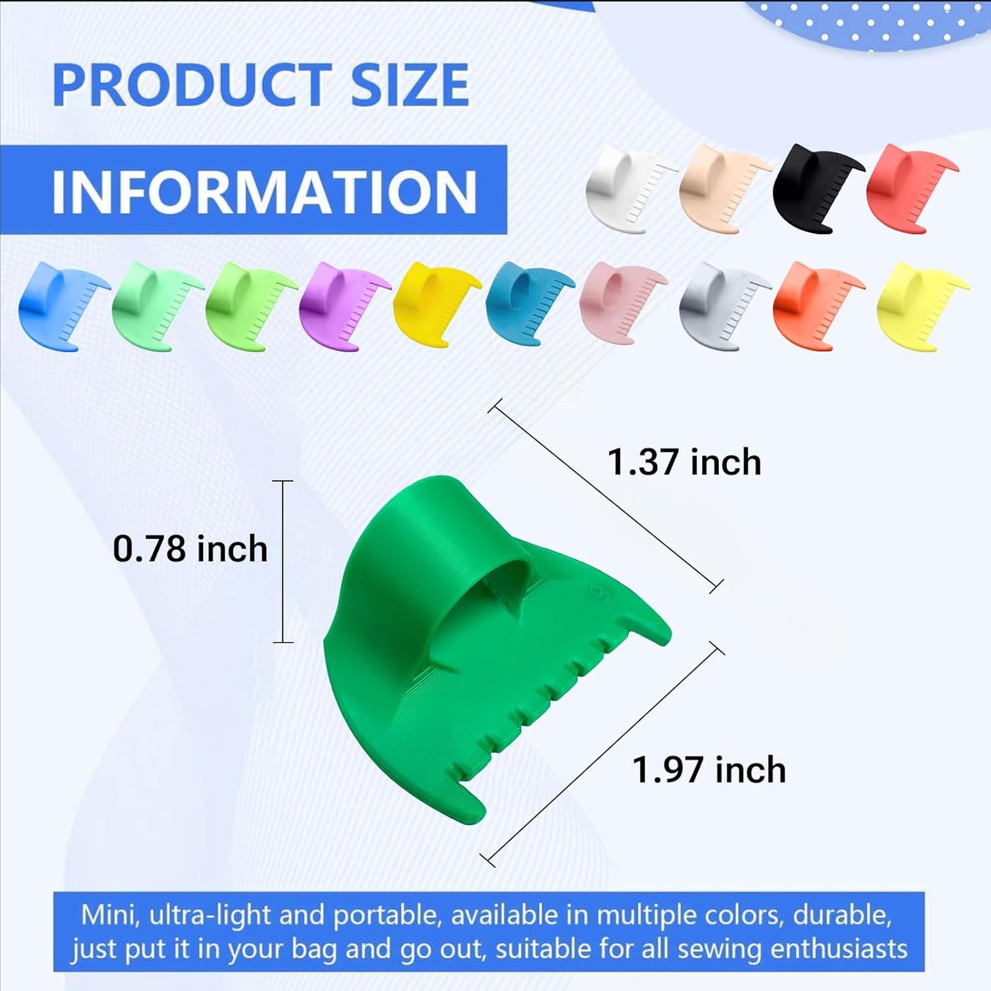 5mm Seam Guide for Hand Sewing Edge Lockranding Tool 5 PCS Set for Leather/Fabric/Craft Sew, Cyan