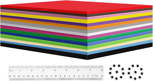 60 Pack EVA Foam Sheets, 12 x 8 Inch, 1mm Thick, Assorted 15 Colors Crafting Sponge Foam Paper for School Scrapbooking and DIY Craft Projects